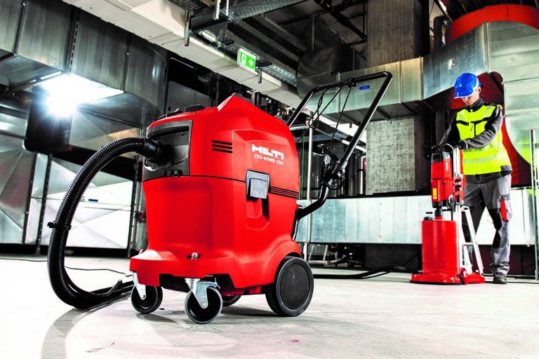 Hilti DD-WMS 100 eliminates concrete drilling dust using just 15l water
